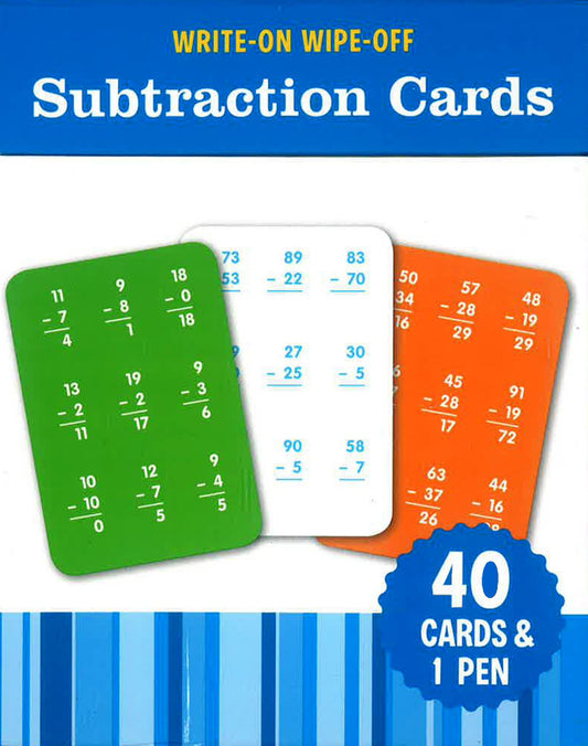 Write-On Wipe-Off Subtraction Cards