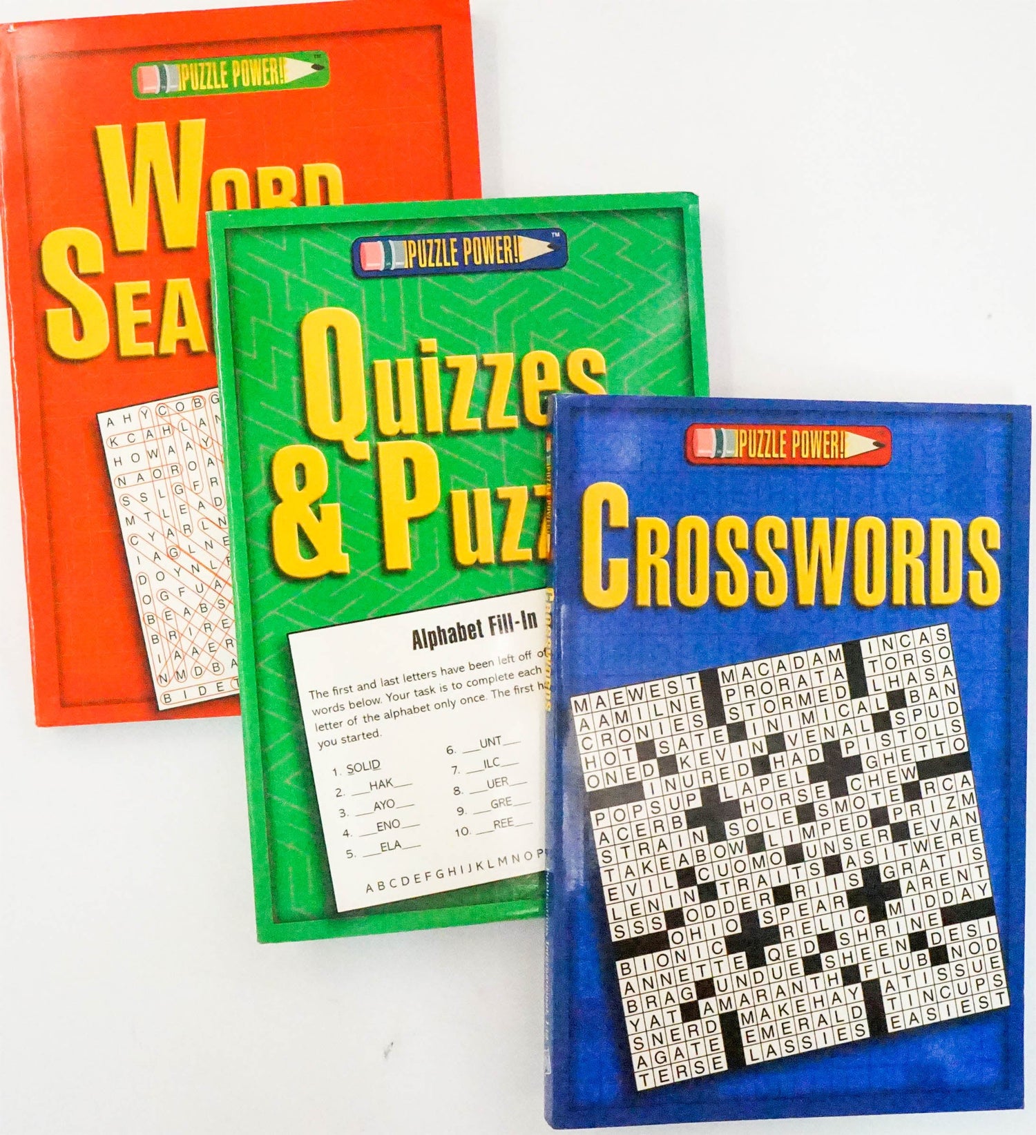 Puzzle Power (3 Books): Crosswords, Word Searches, Quizzes & Puzzles ...