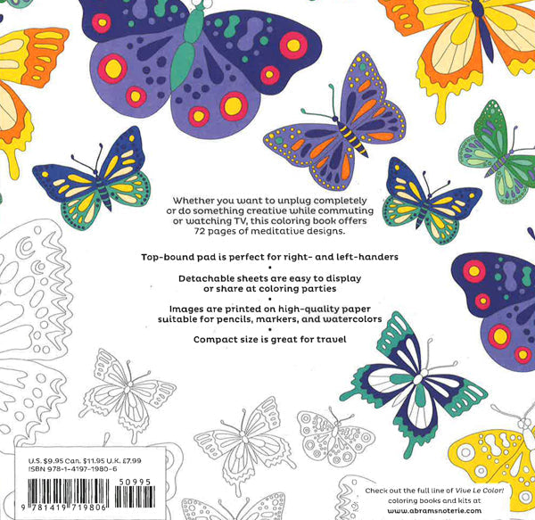 Vive Le Color Butterflies Coloring Book BookXcess