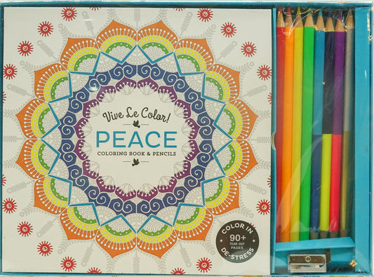 Vive Le Color! Peace (Coloring Book & Pencils): Color Therapy Kit