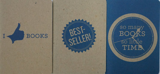 I Love Books Eco-Friendly Notebooks: Cyan (3 Books Per Set)