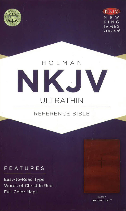 NKJV Ultrathin Reference Bible, Brown LeatherTouch