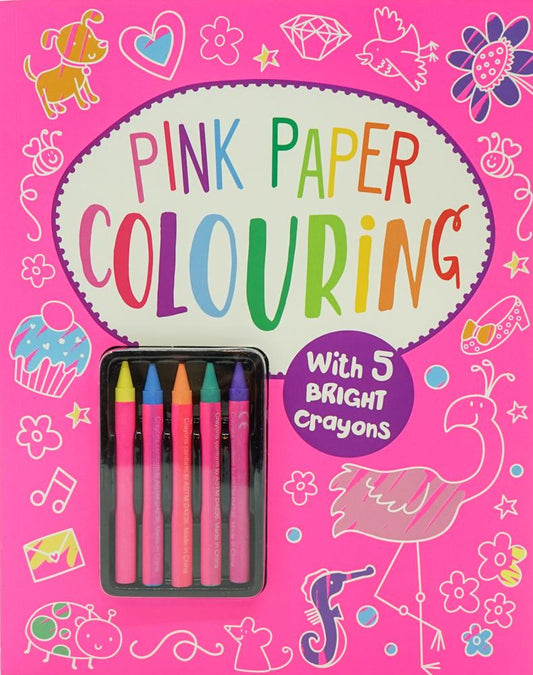 Pink Paper Colouring W/ Crayon