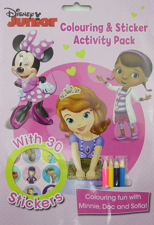 Disney Junior Colouring And Sticker Activity Pack: Colouring Fun With Minnie, Doc, And Sofia!