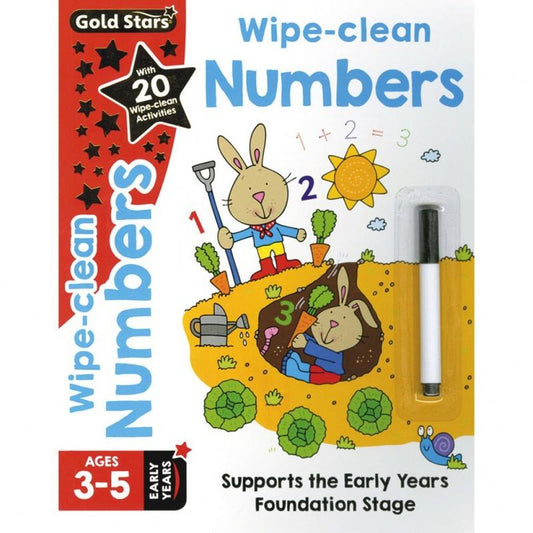 Gold Stars Wipe-Clean Numbers