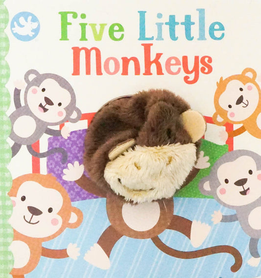 Little Learners Five Little Monkeys Finger Puppet Book