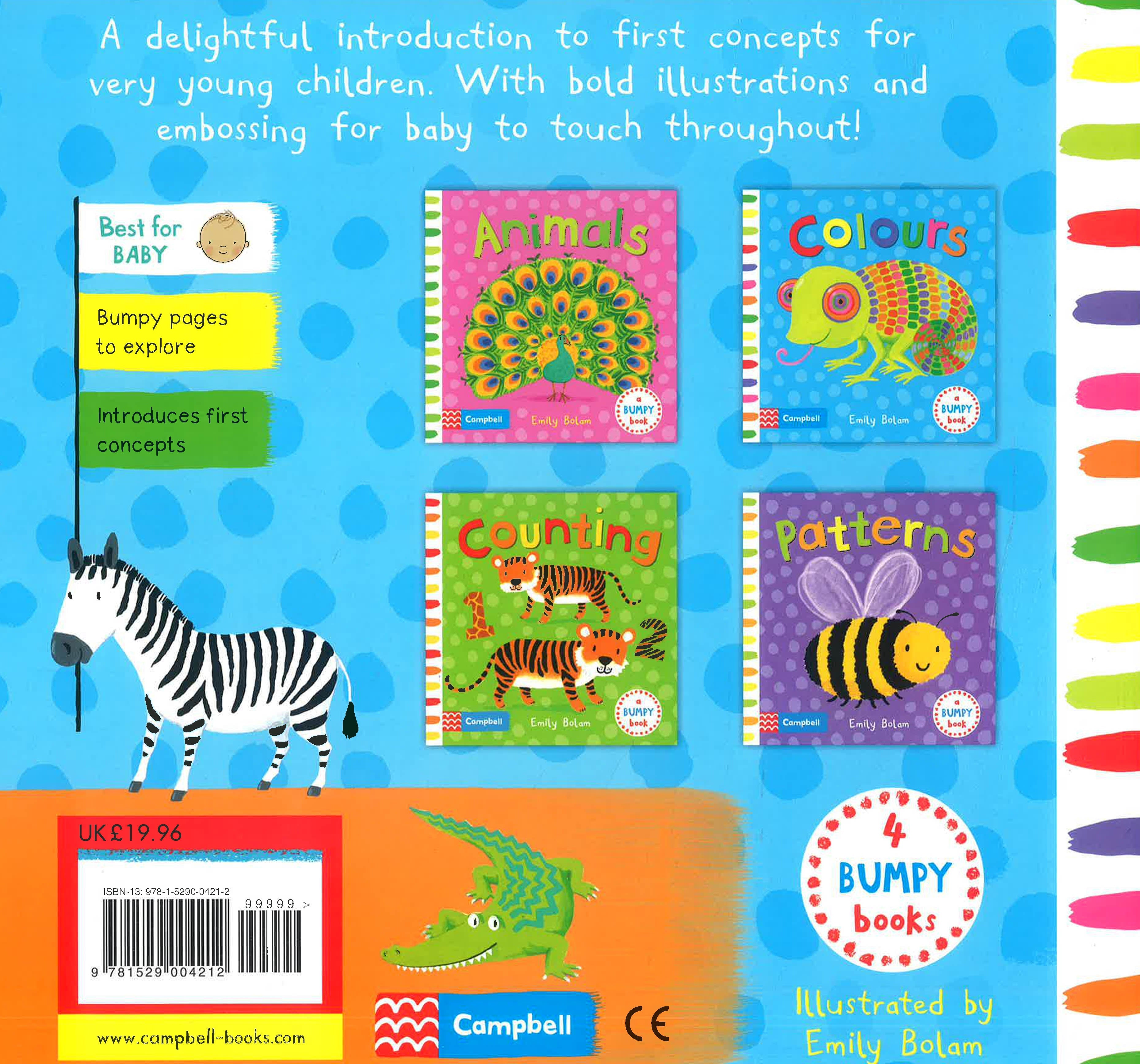 Bumpy X 4 Books (Animals/ Colours/ Counting/ Patterns) – BookXcess