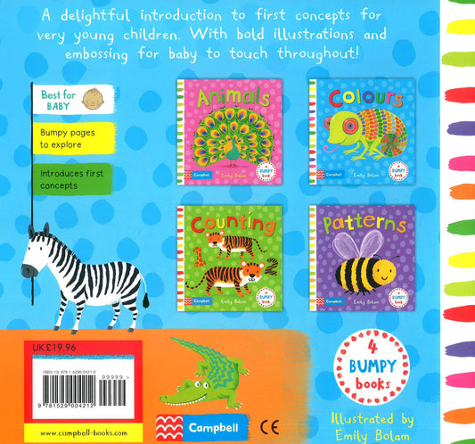 Bumpy X 4 Books (Animals/ Colours/ Counting/ Patterns)