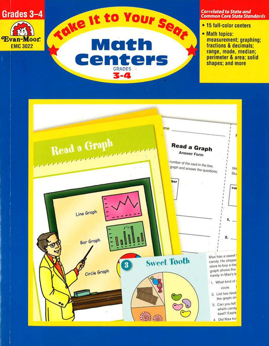 Math Centers Grades 3-4: Emc 3022 (Take It To Your Seat)