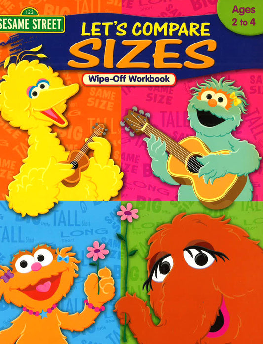 Sesame Street Let's Compare Sizes Wipe Off Workbk