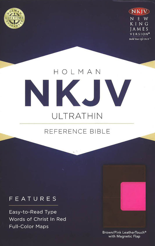 NKJV Ultrathin Reference Bible, Brown/Pink