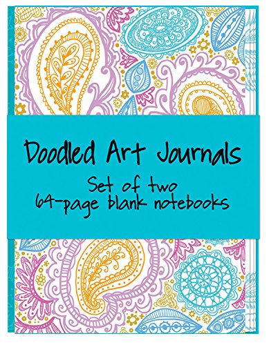 Doodled Art Journals: Set Of Two 64-Page Blank Notebooks