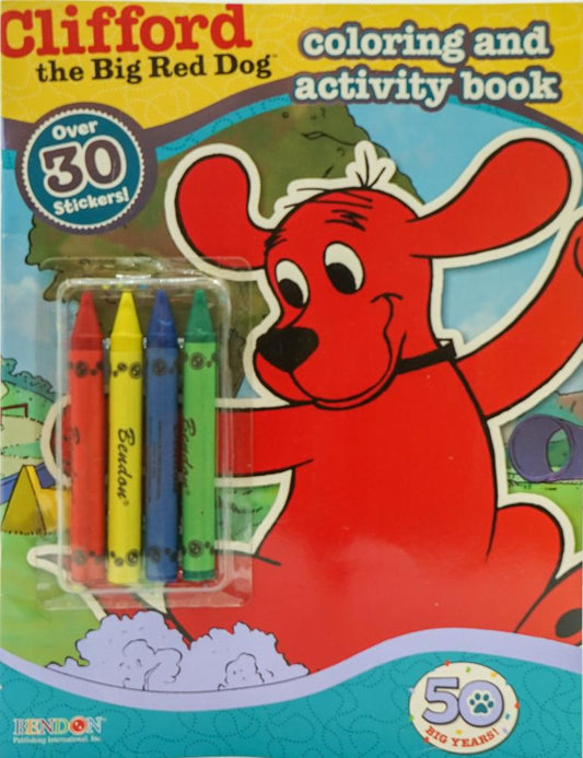 Colouring & Activity Book W/ Crayons Foil & Stickers Clifford