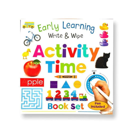 Early Learning Write & Wipe: Activity Time  (4 Book Set W/Pen)