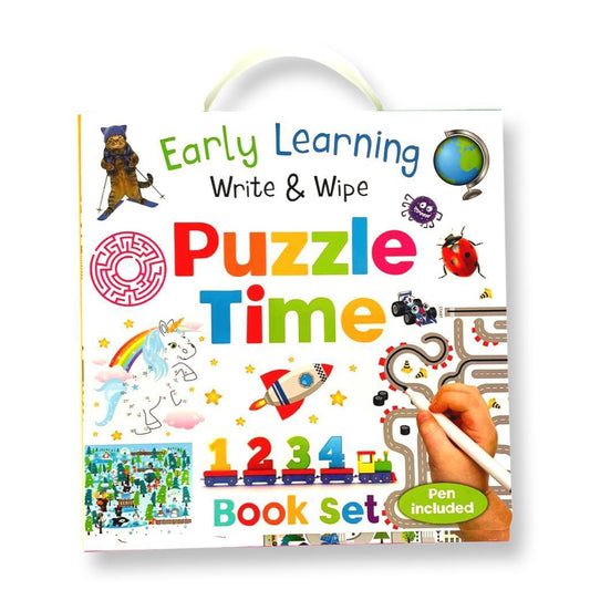 Early Learning Write & Wipe: Puzzletime  (4 Book Set W/Pen)