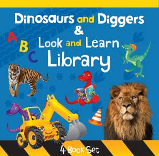 Dinosaurs & Diggers Look & Learn Library (4 Book Set W/Pen)