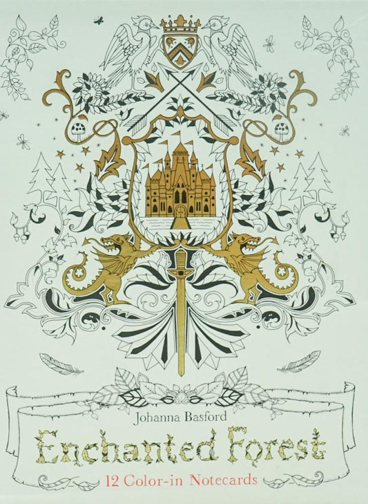 Enchanted Forest: 12 Color-In Notecards