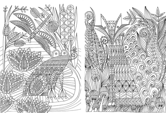 Color Yourself To Happiness : And Reduce Stress With These Magical Illustrations Of Animals, Flowers, Birds, And Trees
