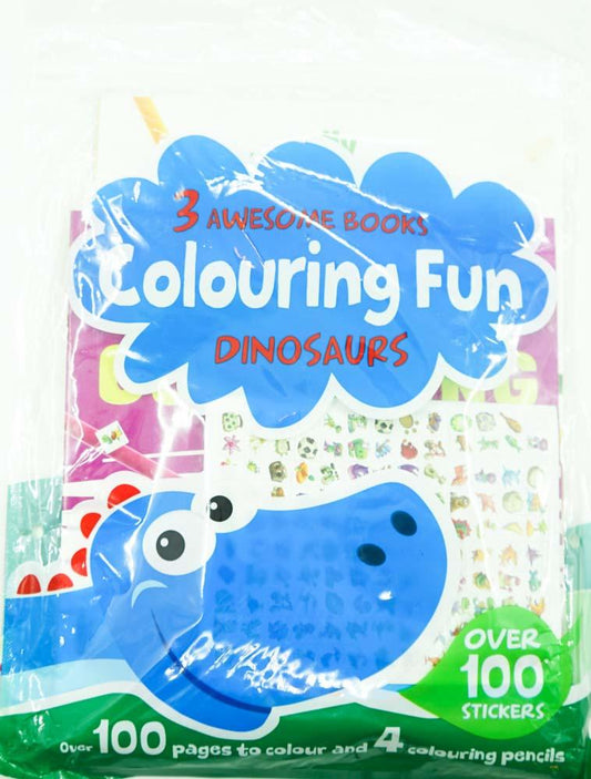 3 Awesome Books Colouring Fun Dinosaurs
