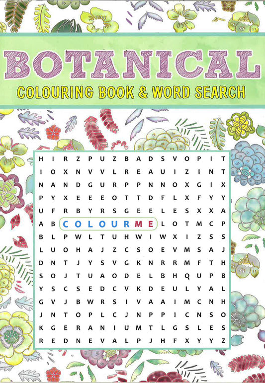 Botanical : Adult Coloring And Wordsearch