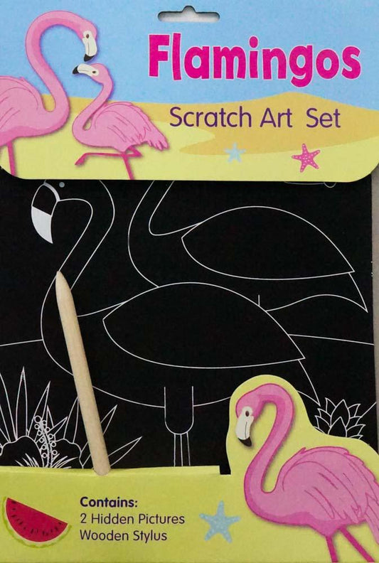 Flamingo Scratch Art Set