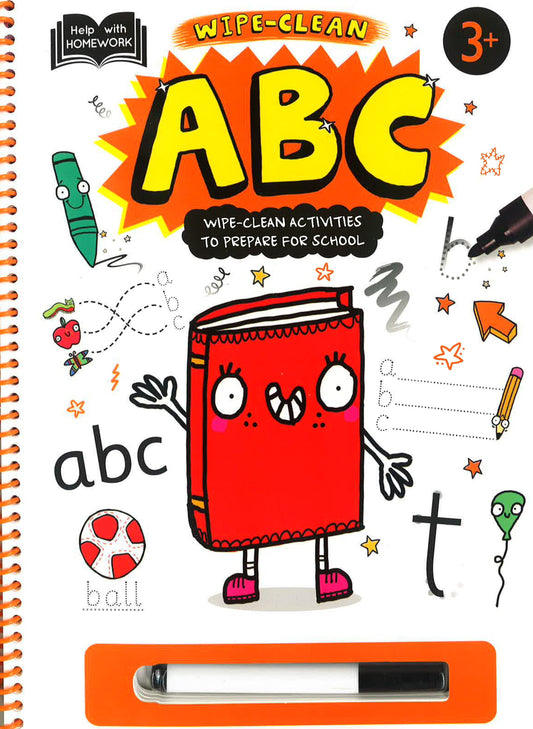 Help With Homework 3+: Abc (Hwh Spiral Wipe-Clean)