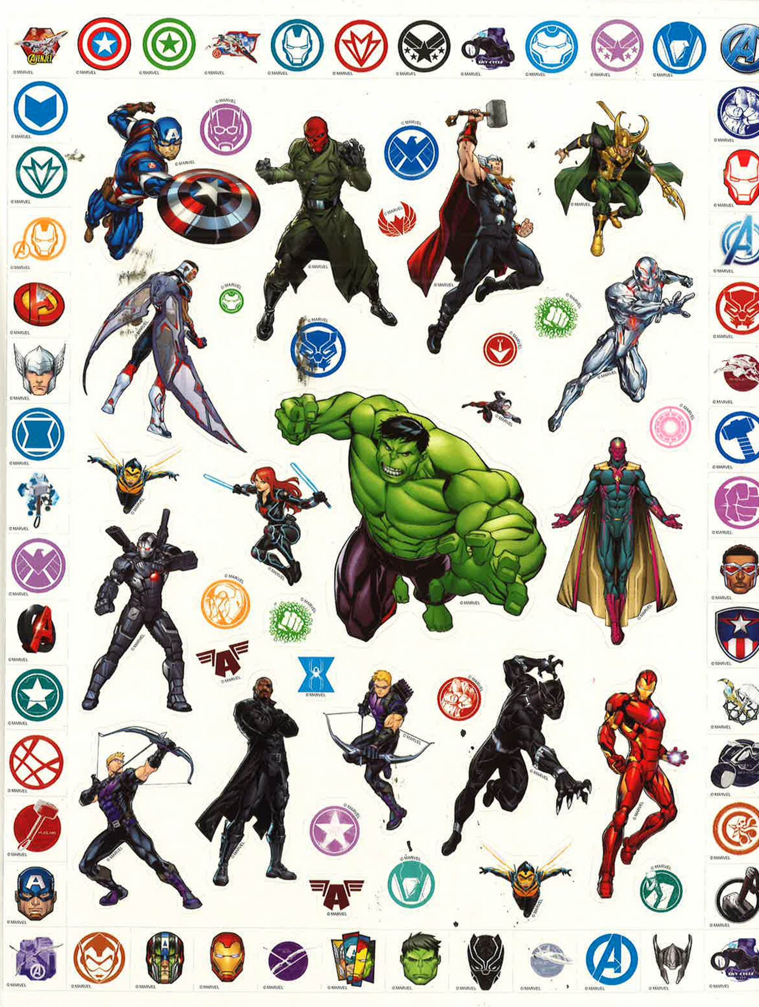 Marvel - Avengers : Lot d'autocollant