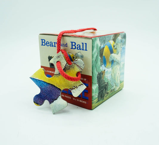 Bear And Ball Square Jigsaw Puzzle