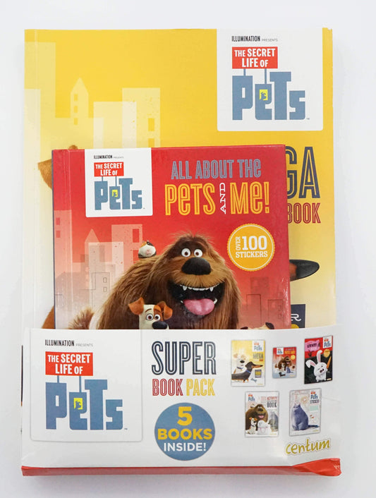 The Secret Life Of Pets Super Book Pack With 5 Books Inside Mega Sticker Book / Activity Colouring Book/ Activity Books / All About The Pets And Me Sticker Colouring Book