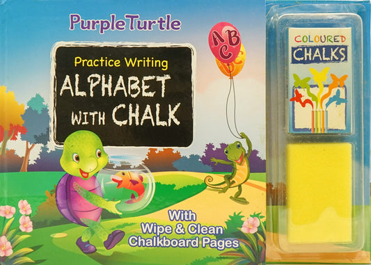 Purple Turtle Practice Writing Alphabet With Chalk