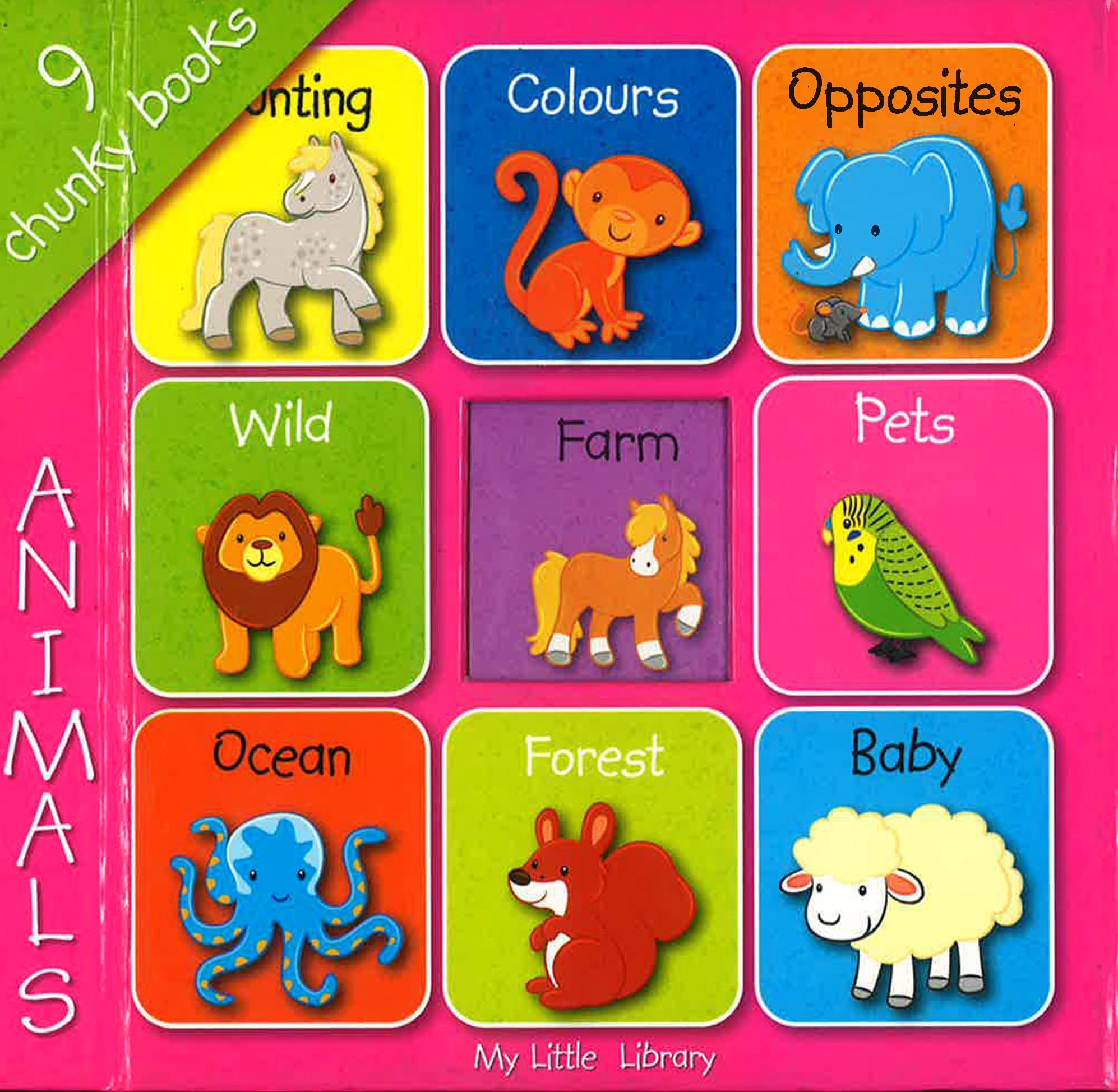 Aimal Book Example Animals (Board Book With 9 Books) – BookXcess