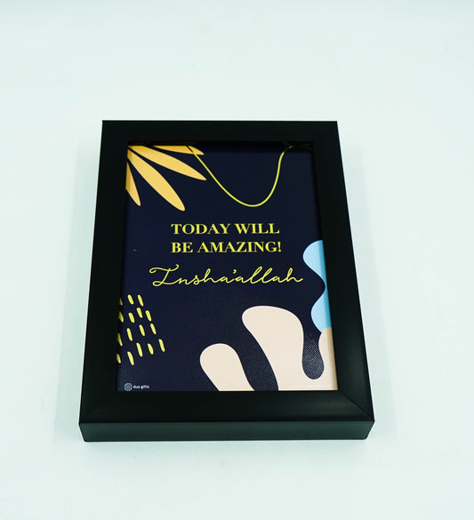 Today Will Be Amazing (Navy) Framed Print Art A5