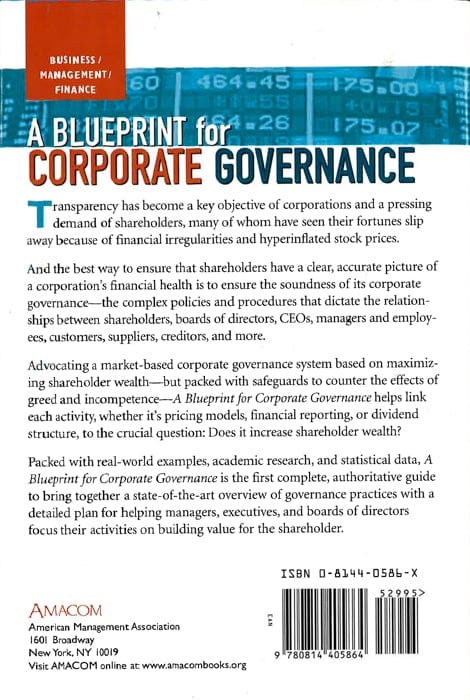 A Blueprint For Corporate Governance