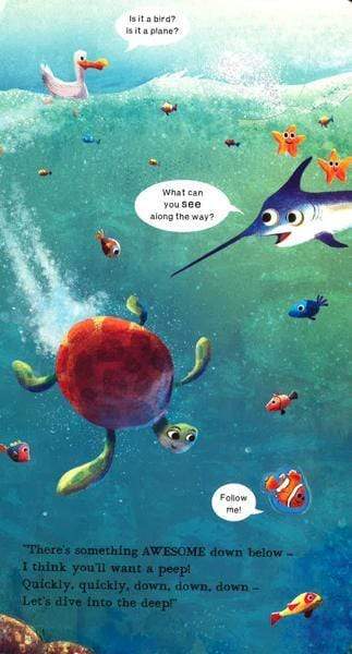 A Lift-And-Learn Peek-Through Book: Down Down In The Sea