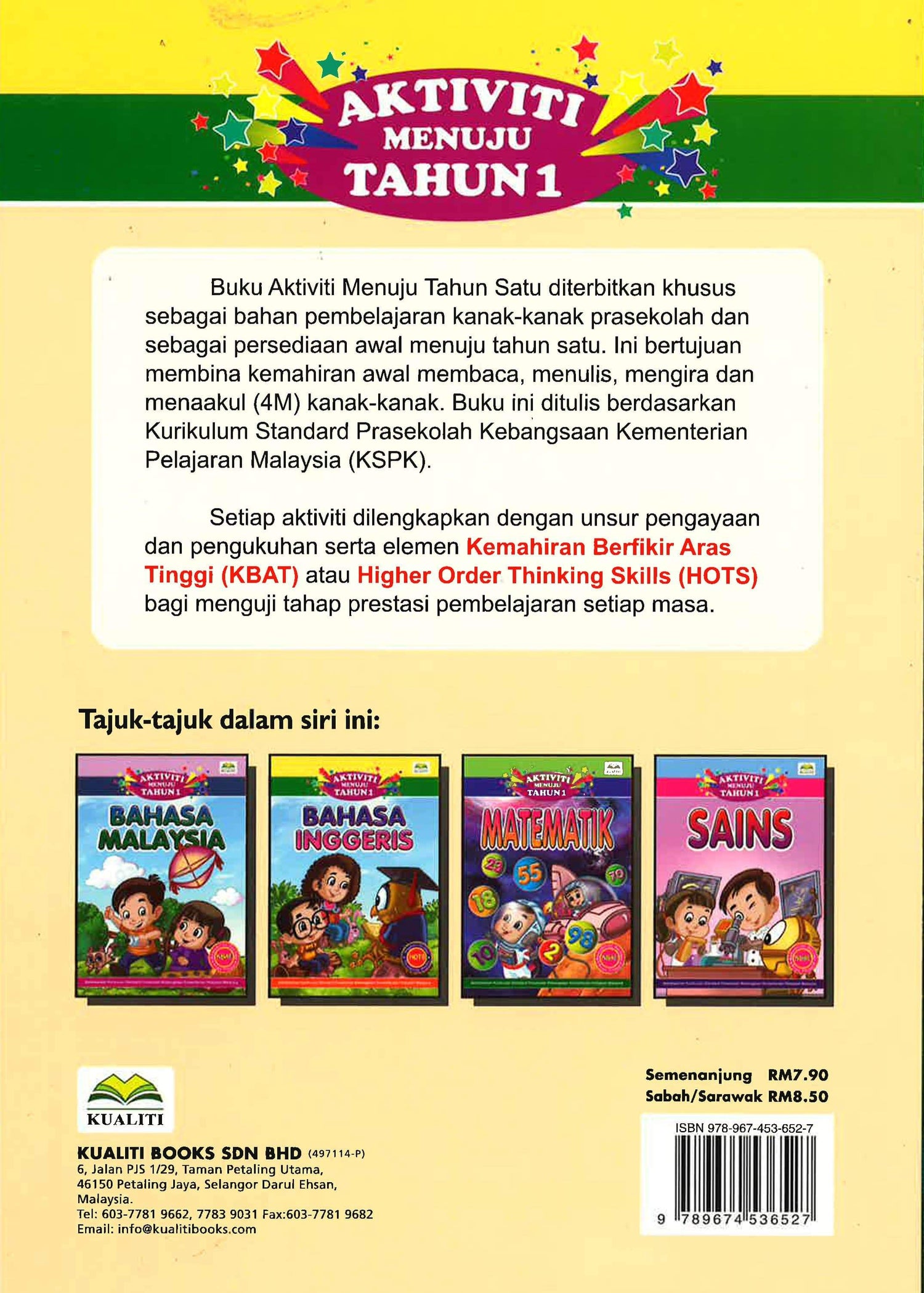 Aktiviti Menuju Tahun 1 - Bahasa Inggeris