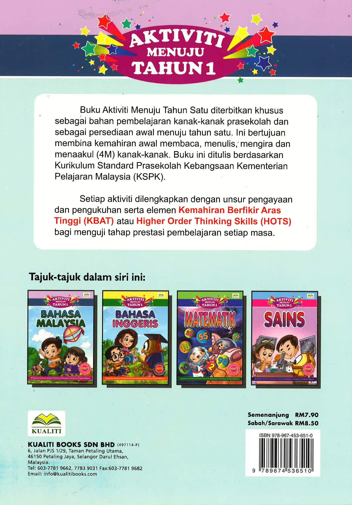 Aktiviti Menuju Tahun 1 - Bahasa Malaysia