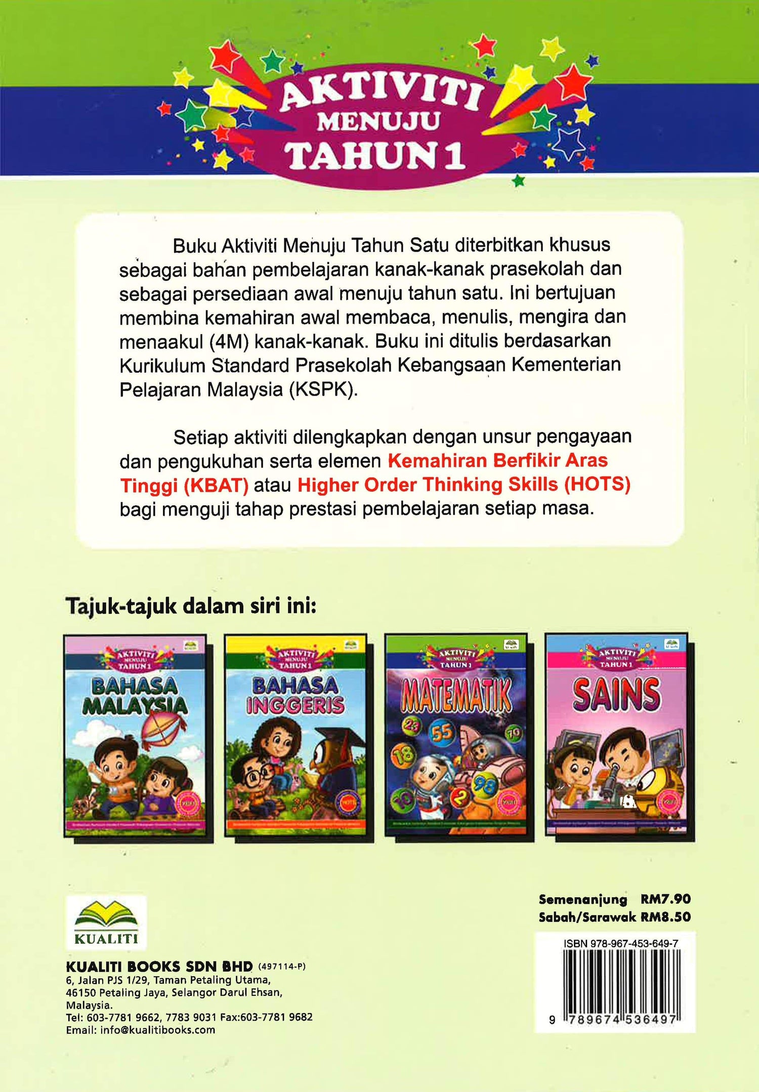 Aktiviti Menuju Tahun 1 - Matematik