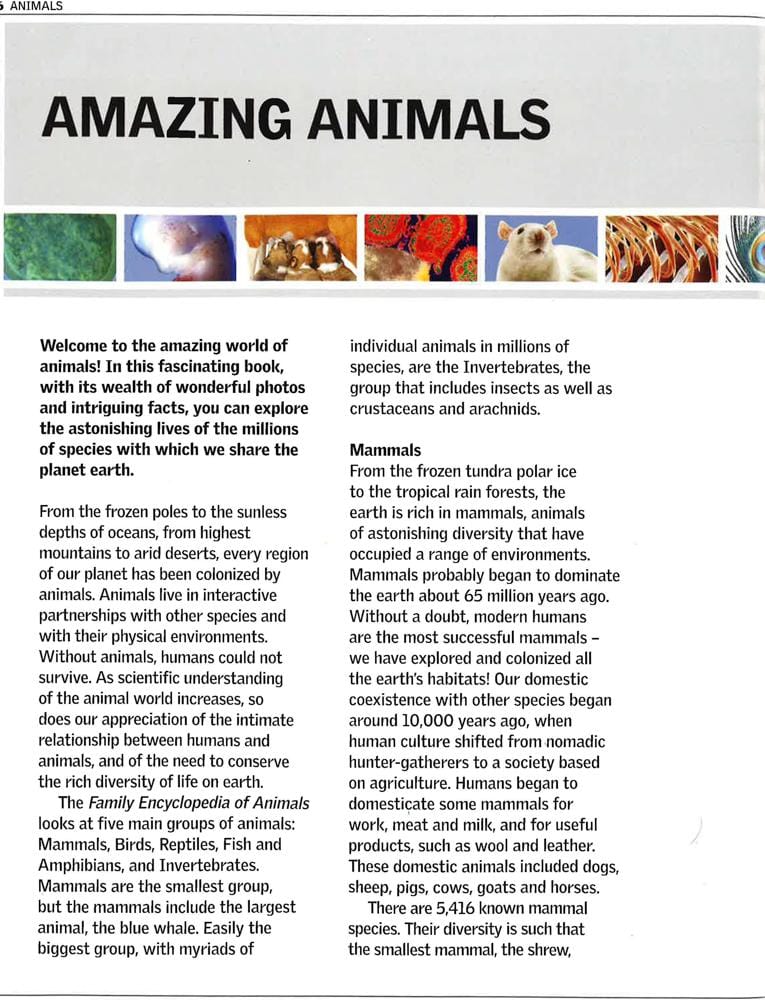 Animals - a Family Reference Guide