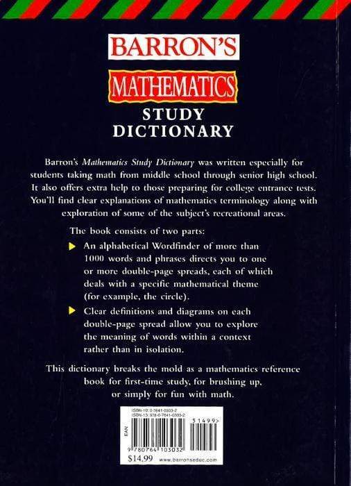 Math Baron Barron's Math Study Dictionary – BookXcess