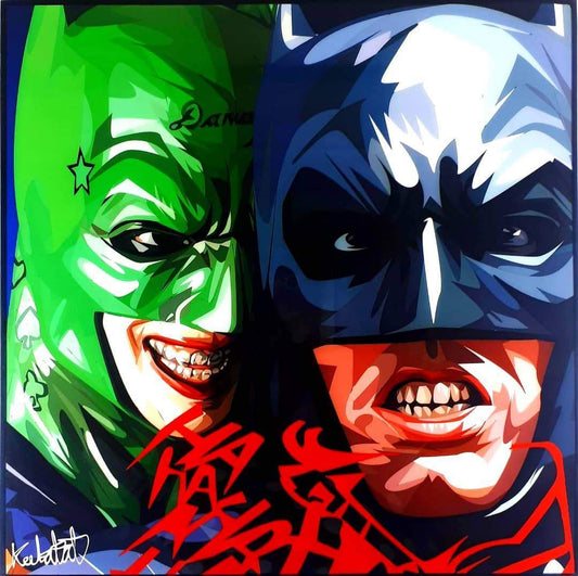 Batman & Joker: Ver 3 (J vs B) Pop Art 10x10