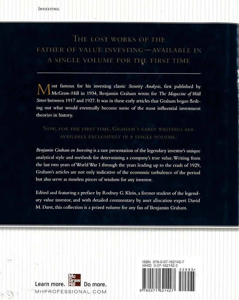 Benjamin Graham on Investing: Enduring Lessons from the Father of Value Investing