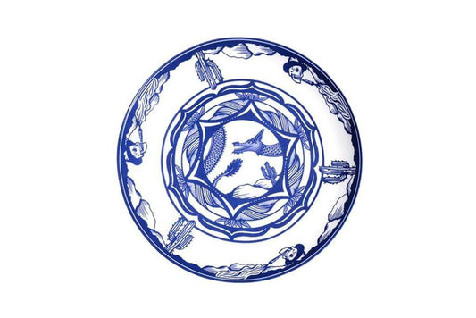 Blue and White Cult Cowboy platter