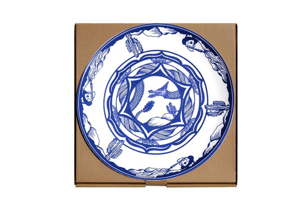 Blue and White Cult Cowboy platter