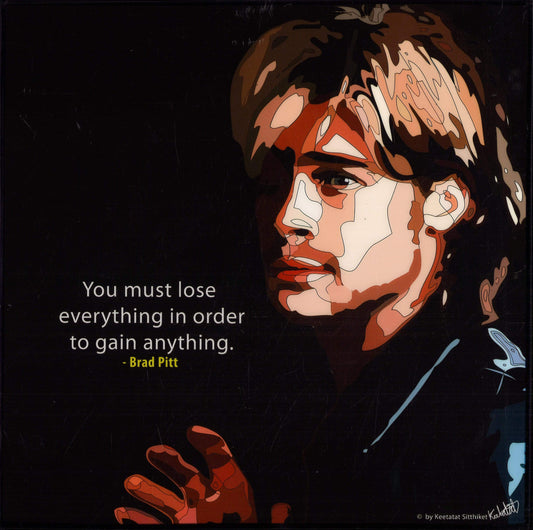 BRAD PITT BLACK,(10X10) POP ART