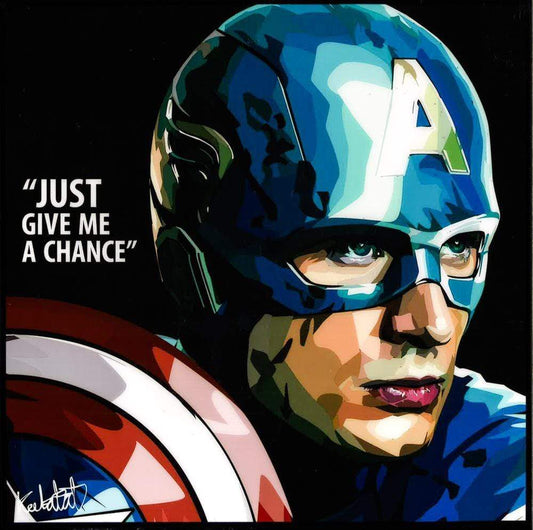 CAP.AMERICA VER.3 JUST GIVE ME A CHANGE WITH SHEILD POP ART (10X10)