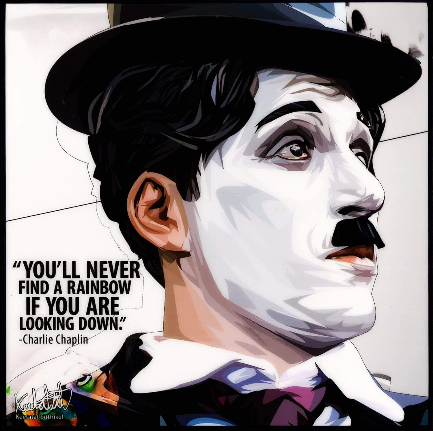 CHARLIE CHAPLIN VER2,(10X10) POP ART