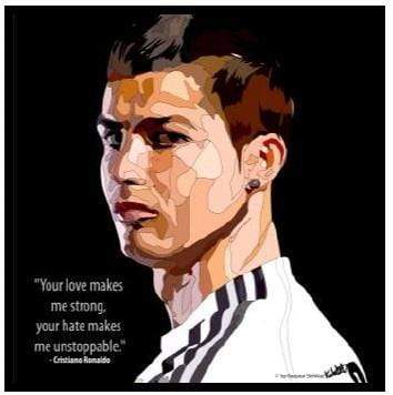 Cristiano Ronaldo (Your Love Make Me Strong) Pop Art (10'X10')