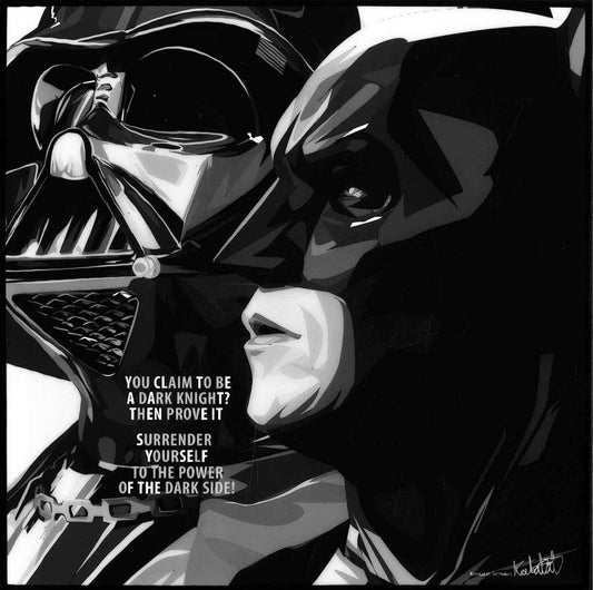 DARTH VADER WITH BATMAN: YOU CLAIM TO BE A DARK KNIGHT? POP ART (10X10)