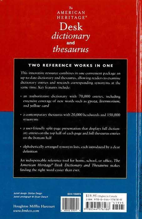 Desk Dictionary And Thesaurus