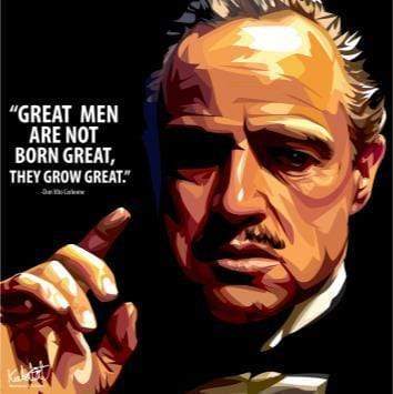 Don Vito Corleone: Ver.2_ Great Men Are Not Born Great Pop Art (20X20)